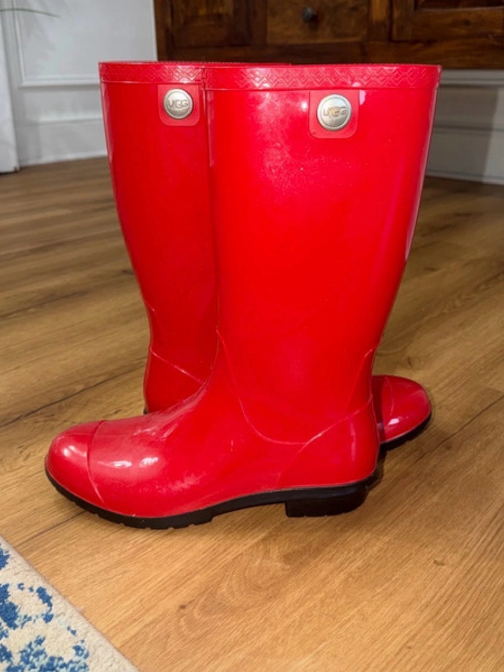 UGG Red Gloss Women's Mid-Calf Rain Boots